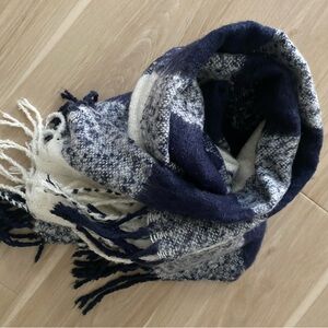 Navy Blue and White Scarf